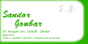 sandor gombar business card
