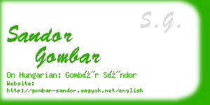 sandor gombar business card